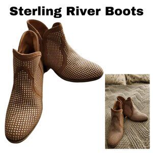 Sterling River Studded Leather Ankle Boots - Size 9, Brand New